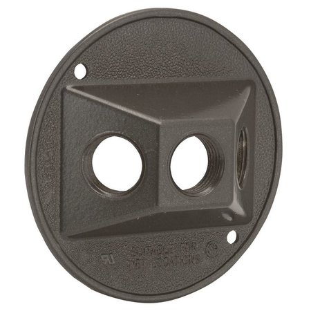 HUBBELL Electrical Box Cover, Round, Round, Die-Cast Aluminum, Lampholder and Cluster 5197-7
